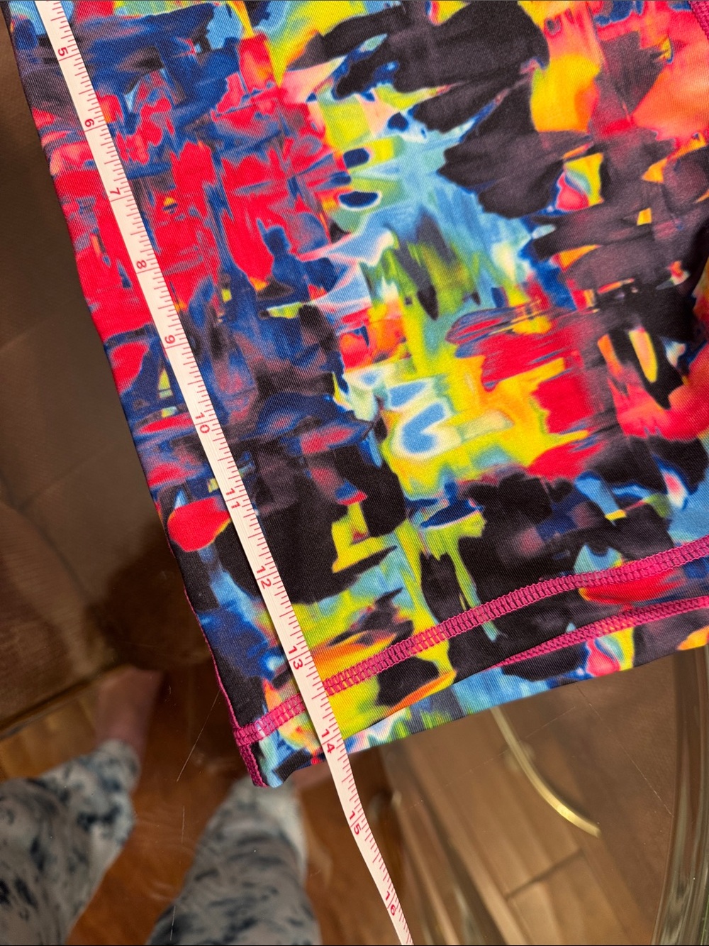 Multi-Color Abstract Print Women’s Athletic Shorts - Picture 6 of 6